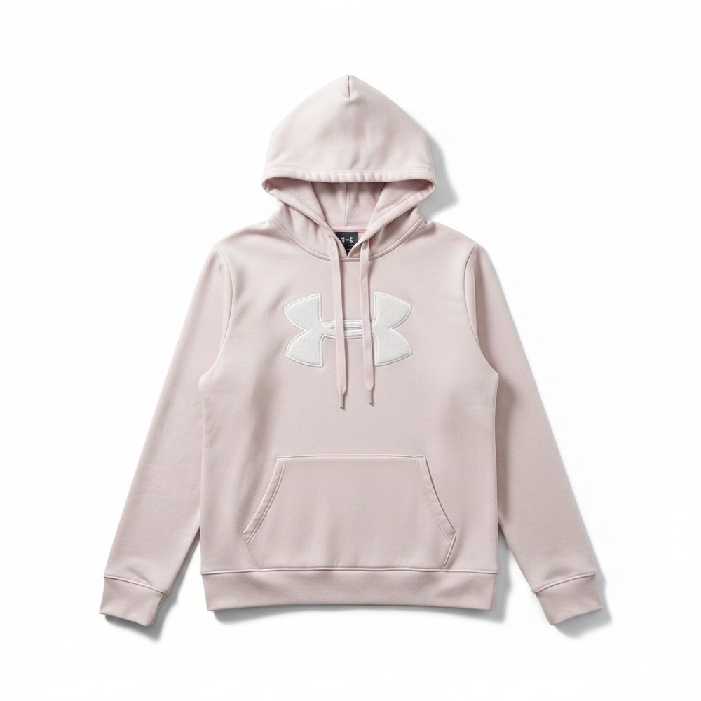 Under Armour Women's ColdGear Loose Pink Logo Hoodie Sweatshirt‎ Small